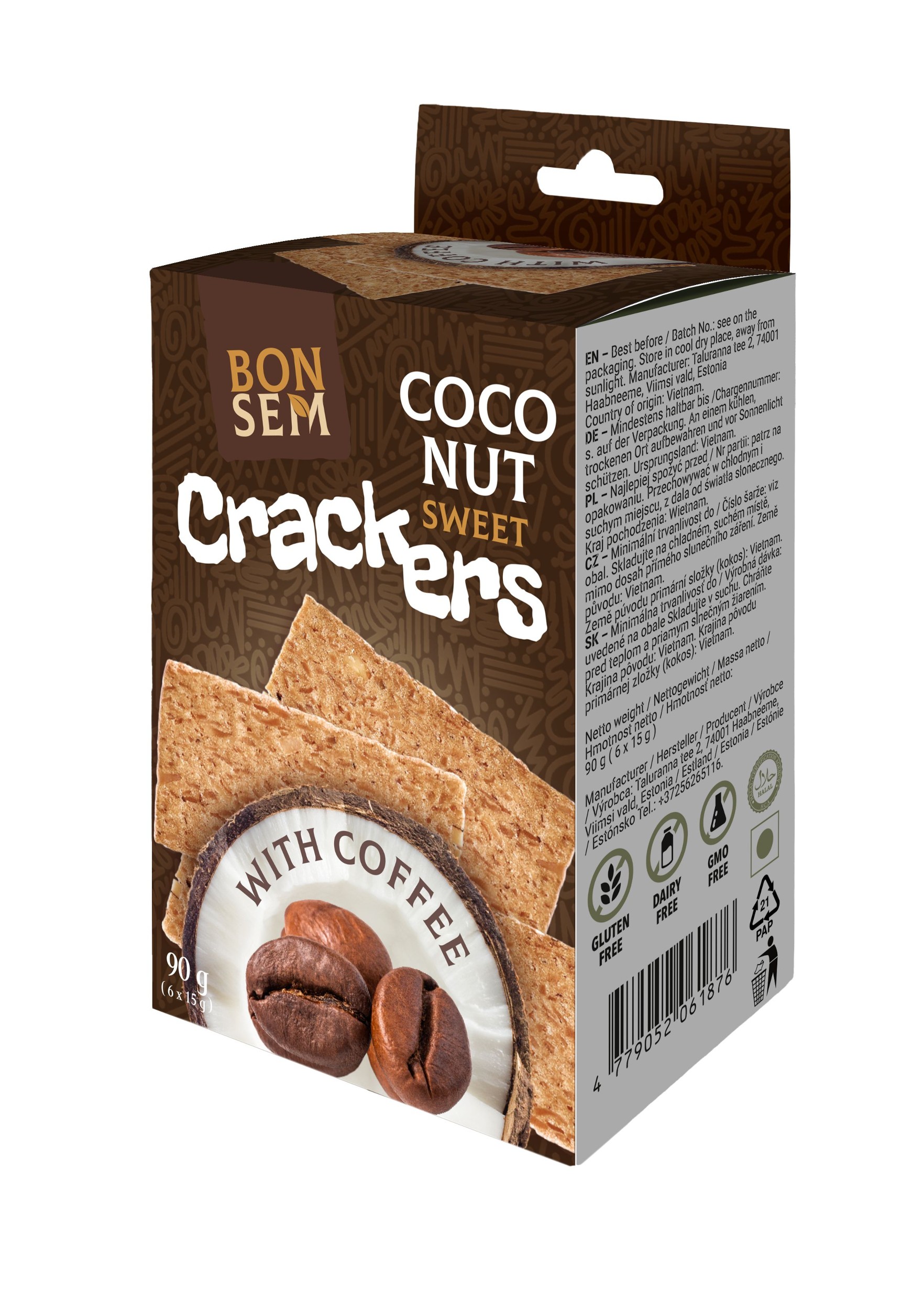 Zdravý svět - BonSem Coconut Crackers coffee 90g