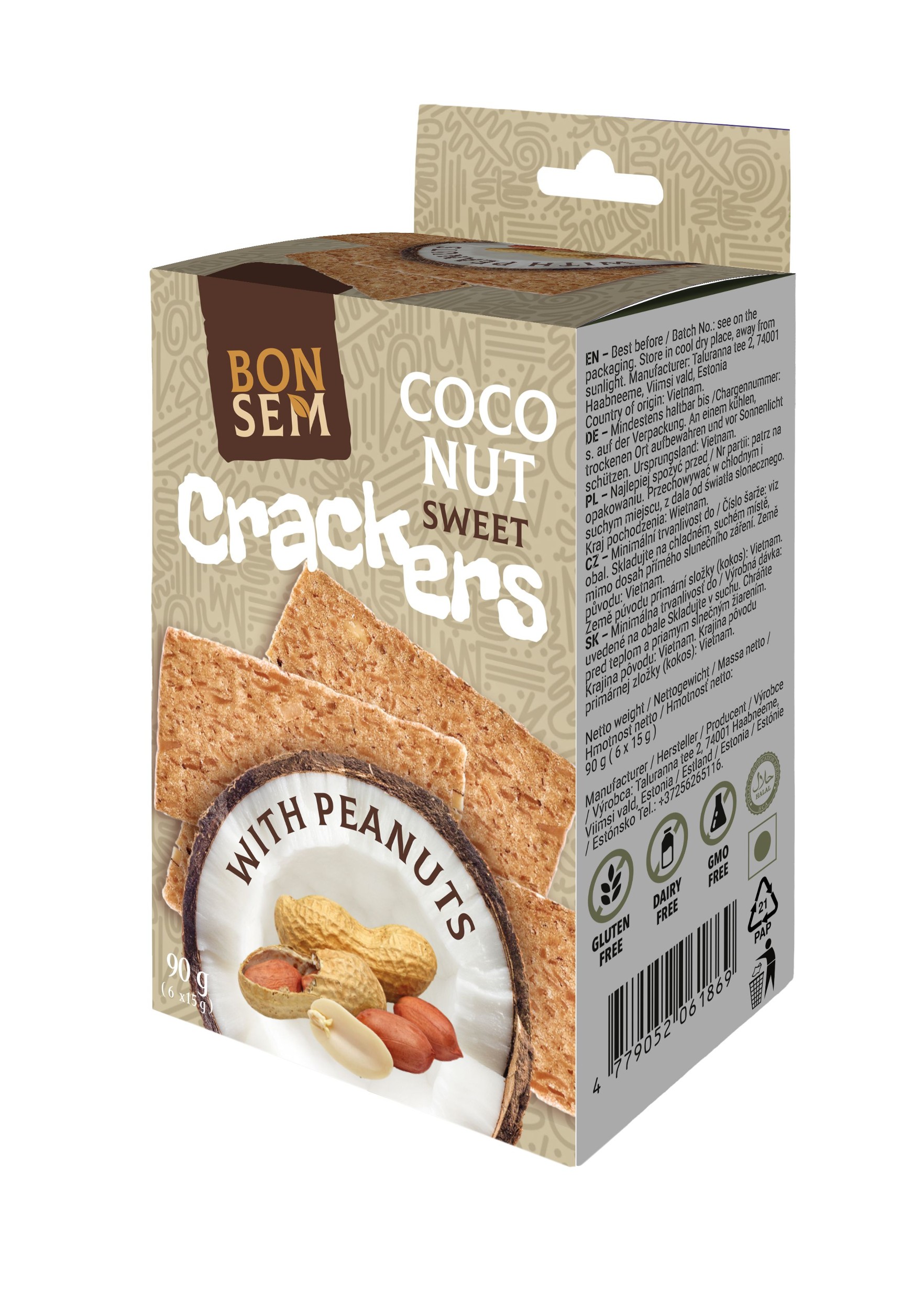 Zdravý svět - BonSem Coconut Crackers peanut 90g