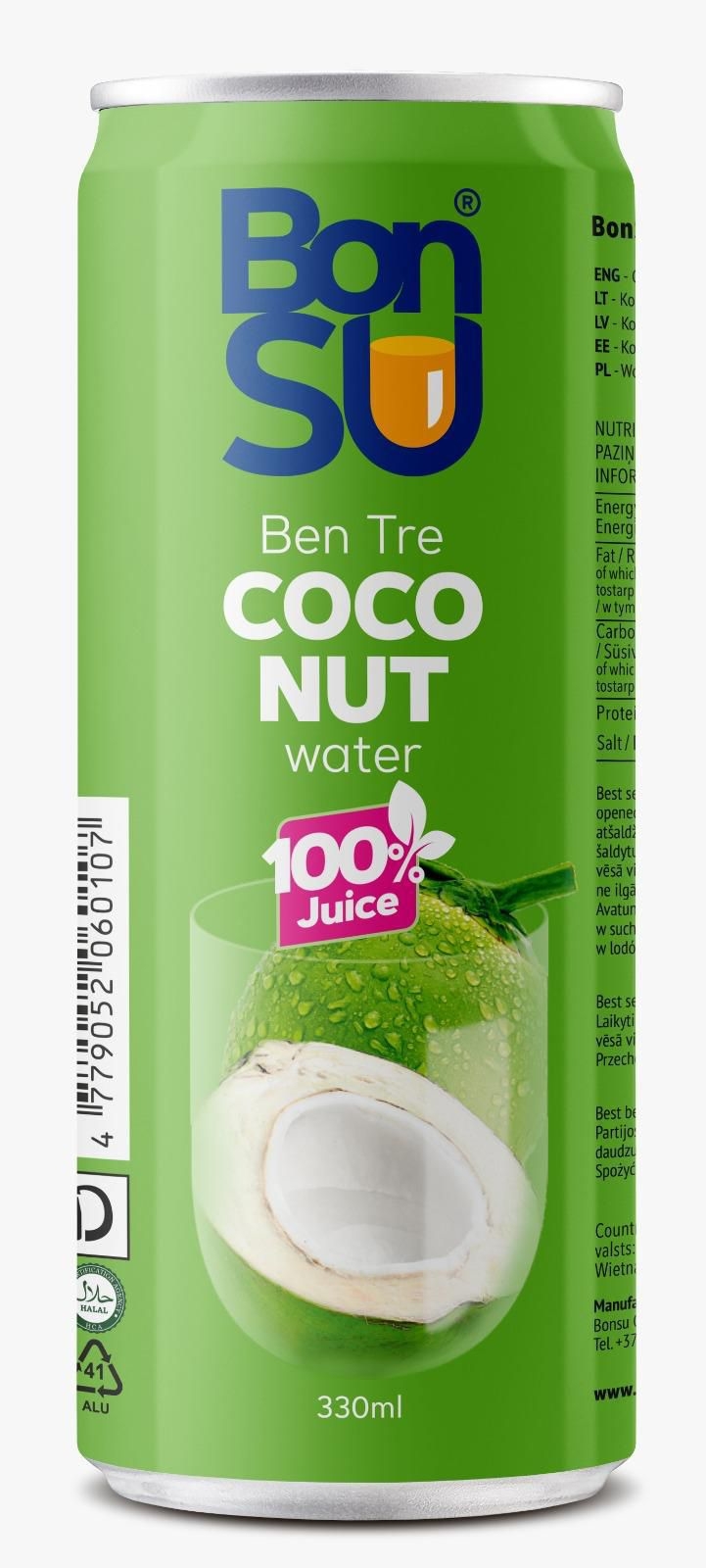 Zdravý svět - Bonsu Coconut water 100%, CAN 330 ml