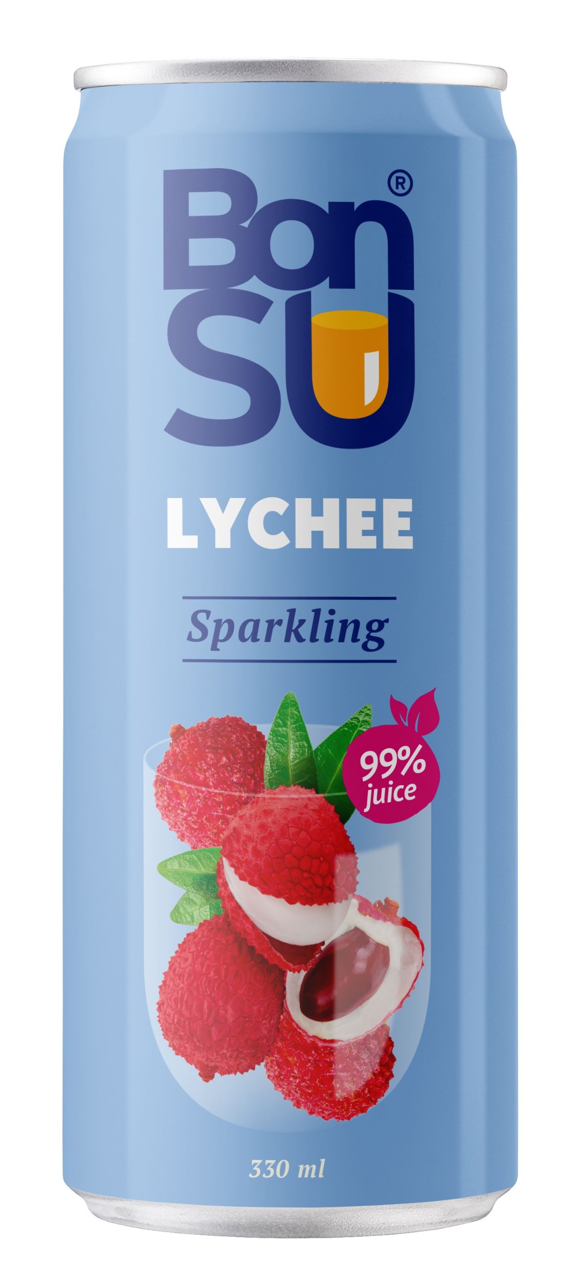 Zdravý svět - Bonsu Sparkling lychee juice 99%, CAN 330 ml