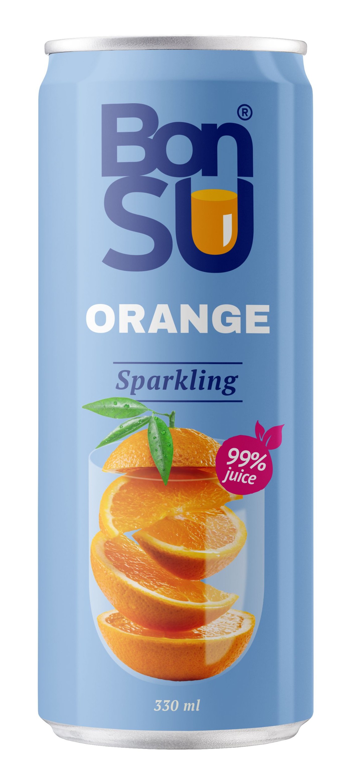 Zdravý svět - Bonsu Sparkling orange juice 99%, CAN 330 ml