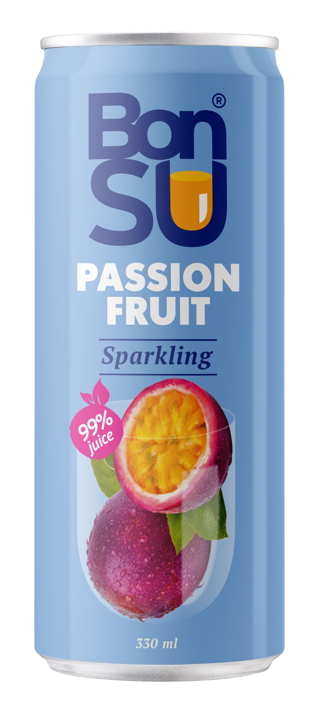 Zdravý svět - Bonsu Sparkling Passionfruit juice 99%, CAN 330 ml