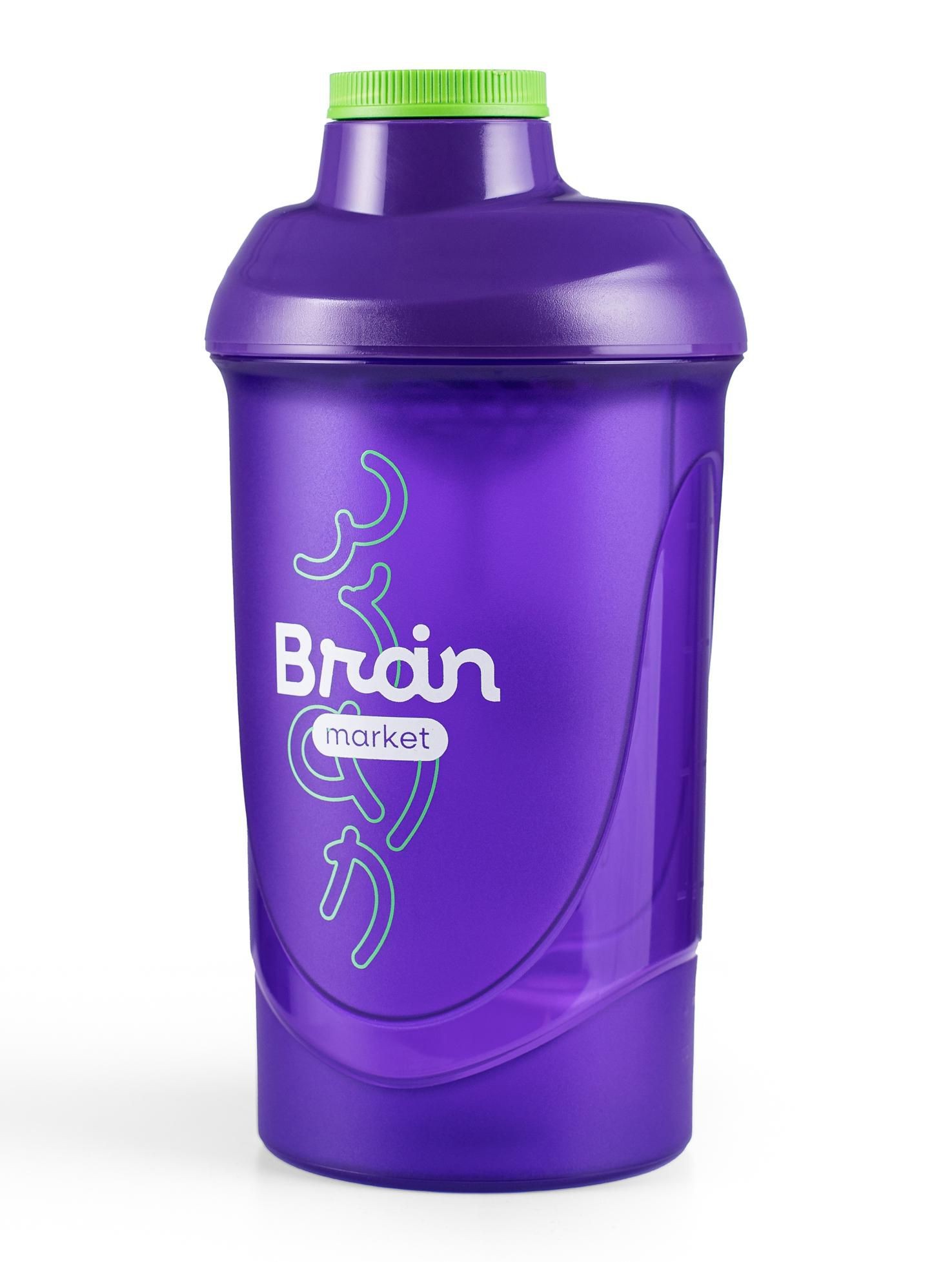 BrainMarket plastový shaker (šejkr), fialový 600 ml, 1 ks