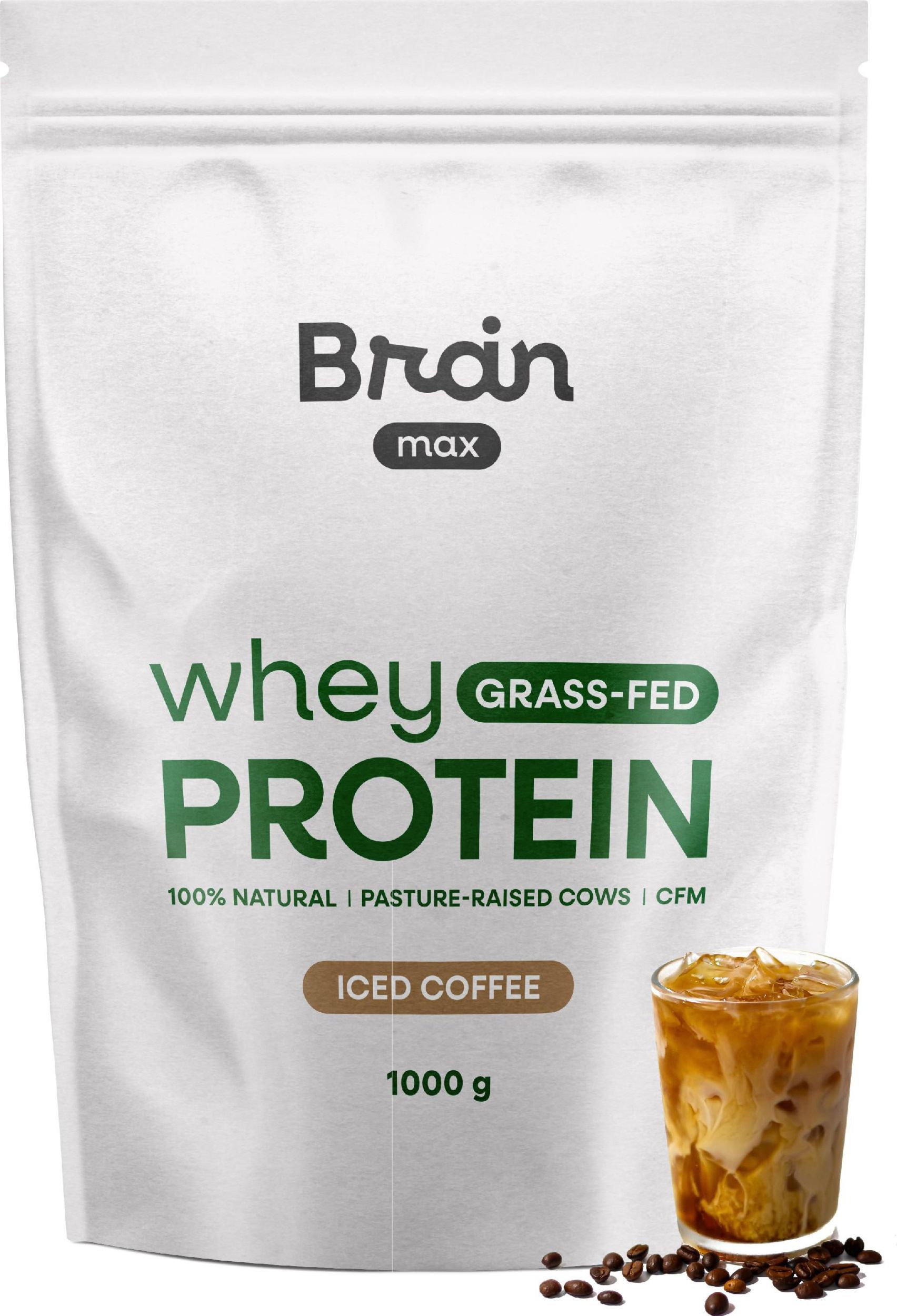BrainMax Grass-fed Whey Protein, Ledová káva, 1000 g