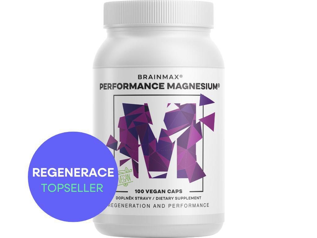 BrainMax Performance Magnesium®, 1000 mg, Hořčík 200 mg + Vitamín B6 P5P, 100 vegan kapslí-0