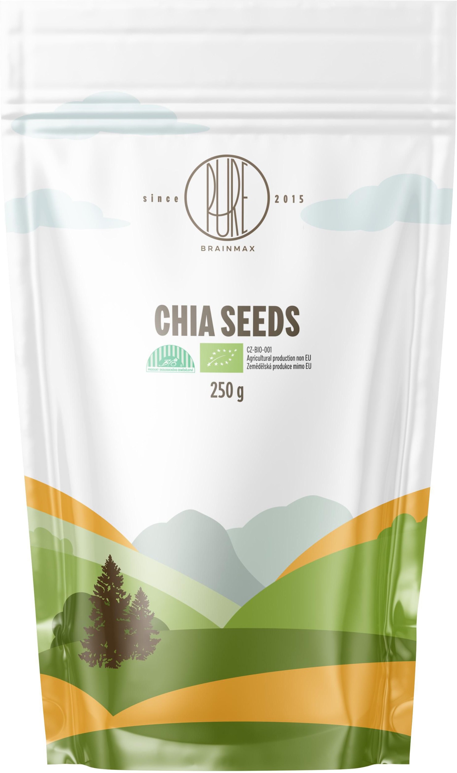 BrainMax Pure Chia Seeds, Chia semínka BIO, 250 g