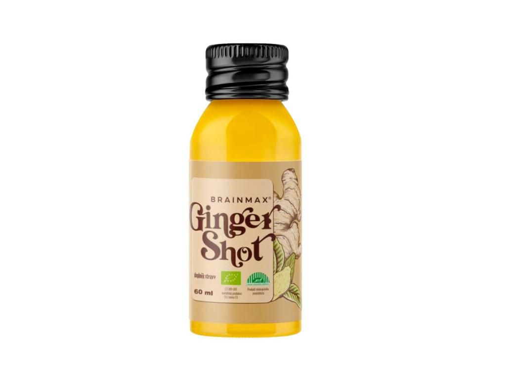 Domácnost a Zahrada - BrainMax Pure Ginger Shot BIO, zázvorová štáva s kurkumou 60 ml