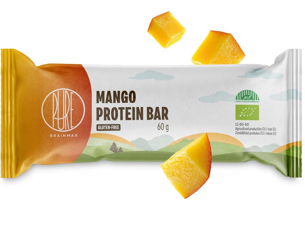 BrainMax Pure Protein Bar, Proteinová tyčinka, Mango, BIO, 60 g