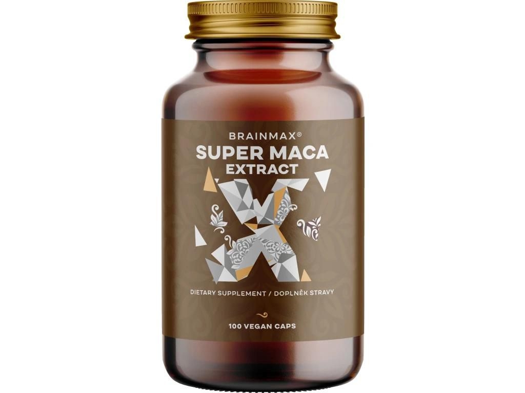 BrainMax Super Maca extrakt, 700 mg, 100 rostlinných kapslí