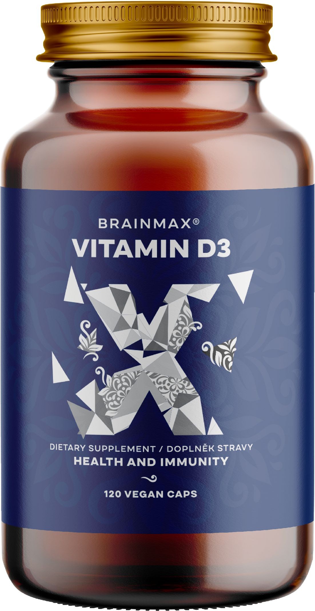 BrainMax Vitamin D3, 5000 IU, 120 rostlinných kapslí