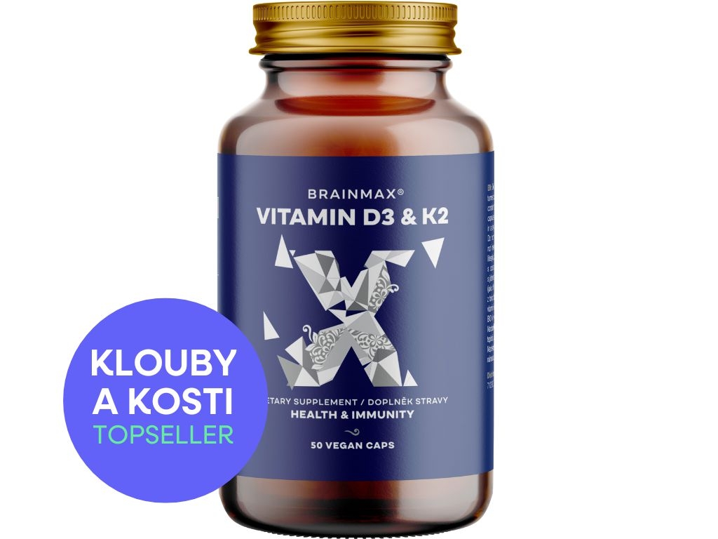 BrainMax Vitamin D3 & K2, D3 5000 IU / K2 jako MK7 all-trans K2VITAL®DELTA 150 mcg, 50 rostlinných kapslí
