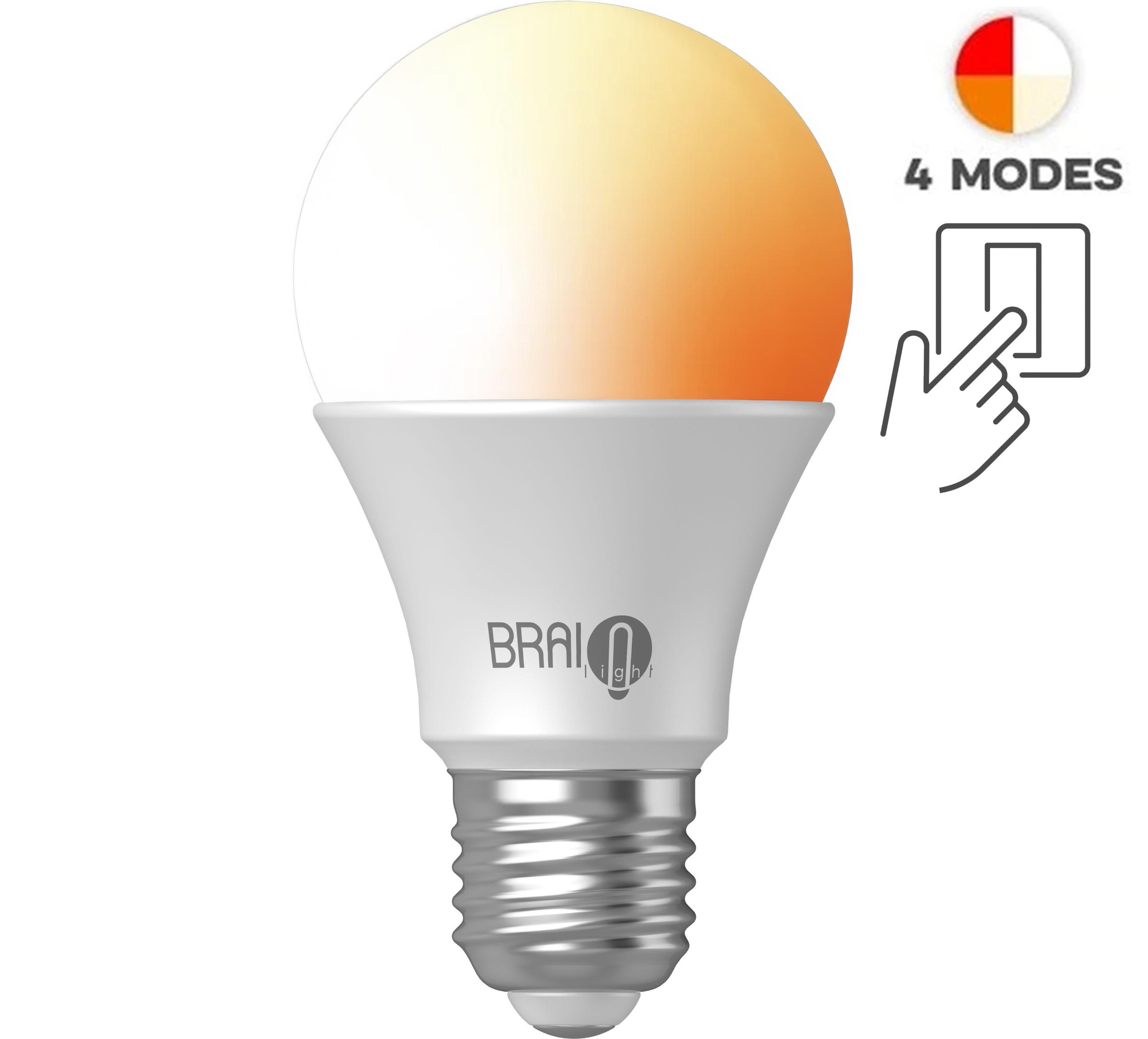 BrainMax Žárovka BrainLight 4steps Bulb, E27, 7 W, 1300 - 4000 K, 4 typy světla, 1 ks