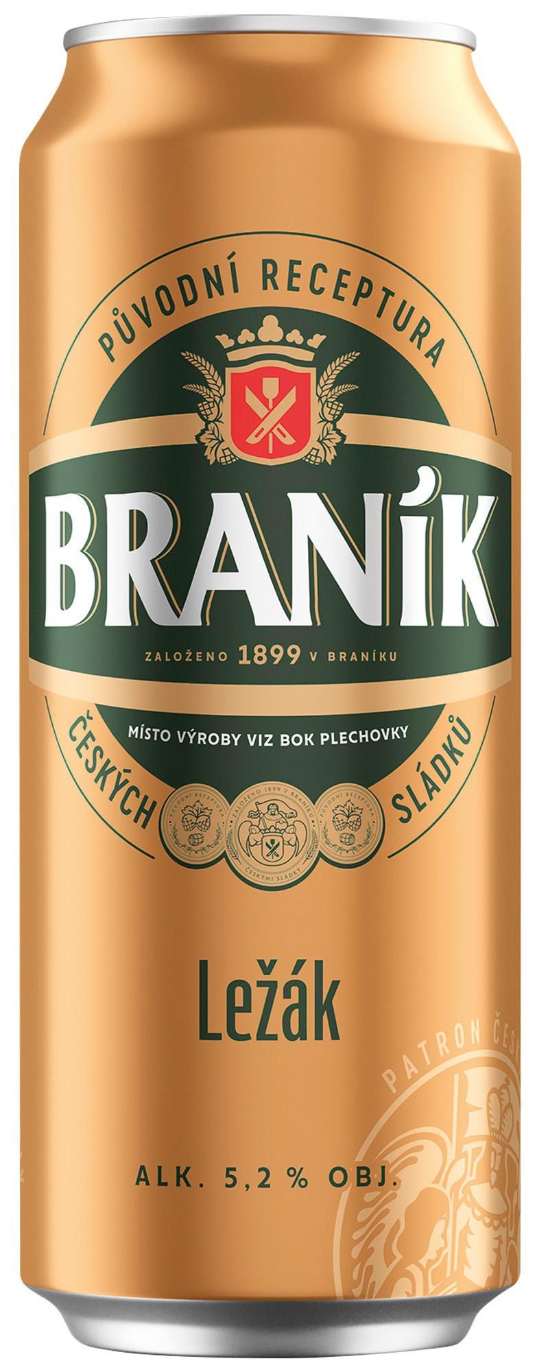 Nápoje - Braník Pivo ležák světlý 0,5 l