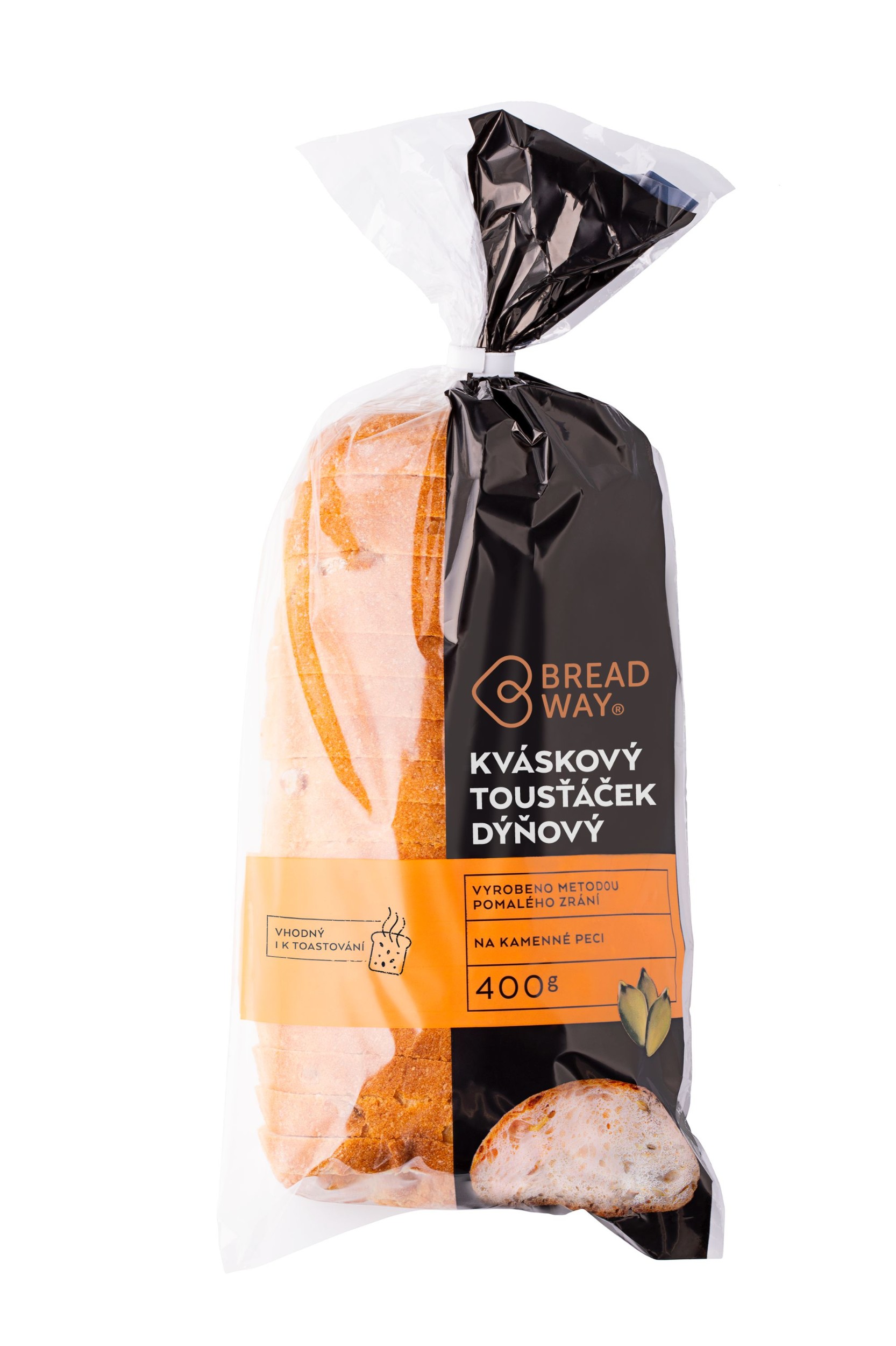 Pekárna a cukrárna - Breadway, Kváskový tousťáček dýňový, chléb 400g