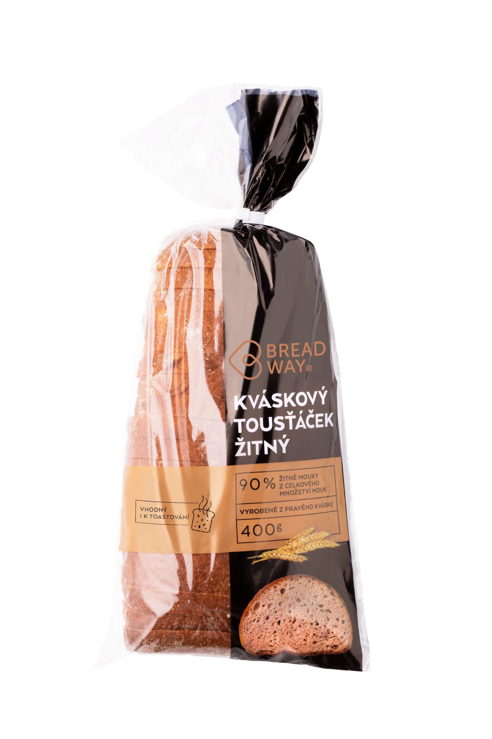 Pekárna a cukrárna - Breadway, Kváskový tousťáček žitný, chléb 400g
