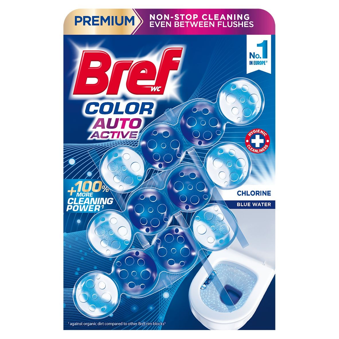 Drogerie a kosmetika - Bref Blue Aktiv Chlorine WC blok 3x50 g
