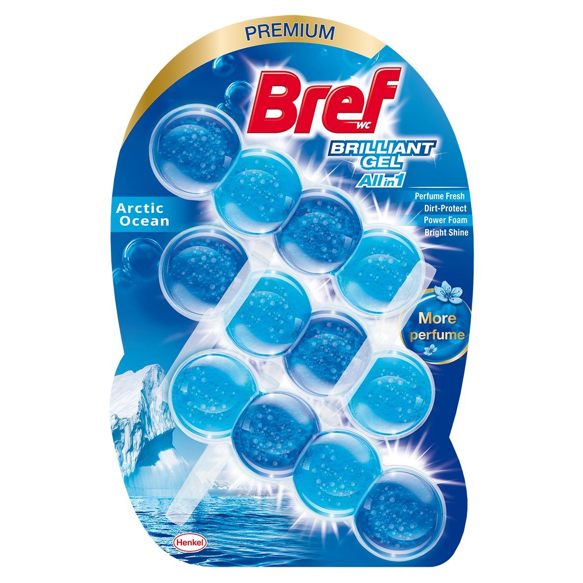 Drogerie a kosmetika - Bref Brilliant Gel Arctic Ocean WC blok 3x42g