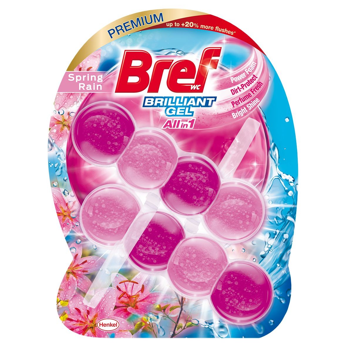 Drogerie a kosmetika - Bref Brilliant Gel Spring Rain WC blok  2x42g