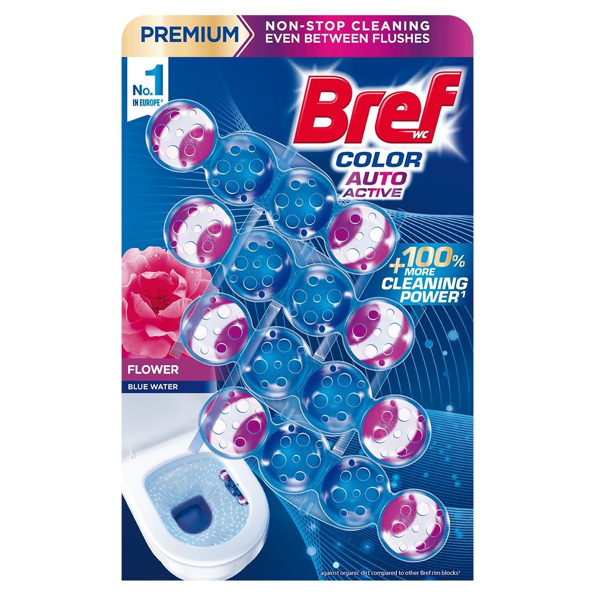 Drogerie a kosmetika - Bref Color Aktiv Flower tuhý WC blok 4 x 50g