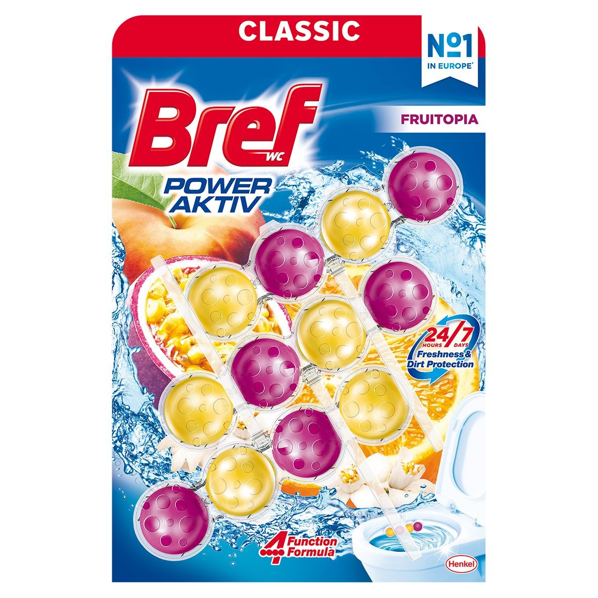 Drogerie a kosmetika - Bref Power aktiv fruitopia 3x50g
