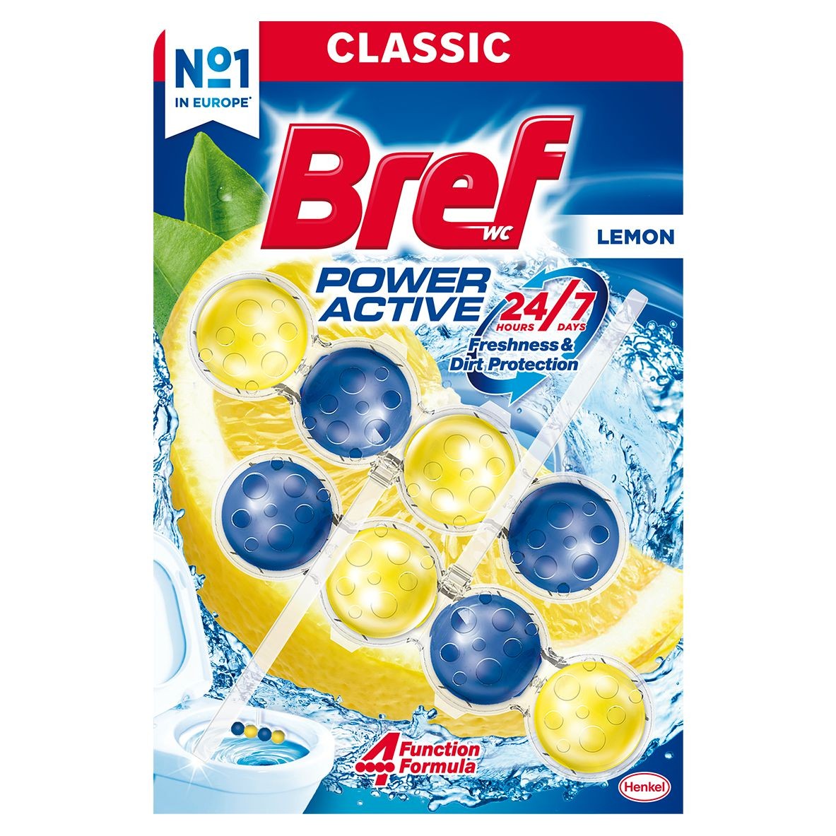 Drogerie a kosmetika - Bref Power Aktiv Lemon WC blok 2x50 g