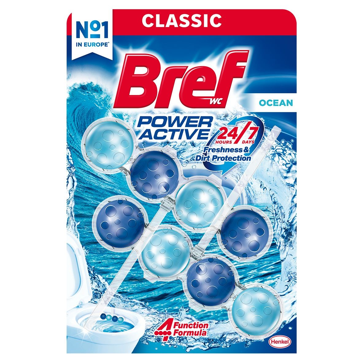 Drogerie a kosmetika - Bref Power Aktiv Ocean WC blok 2x50 g