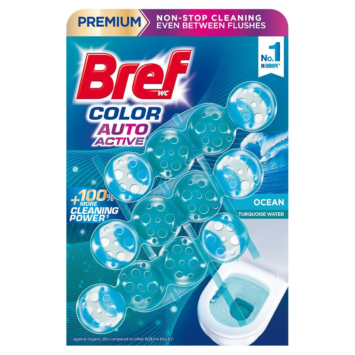 Drogerie a kosmetika - Bref Turquoise Aktiv Ocean tuhý WC blok 3x50 g