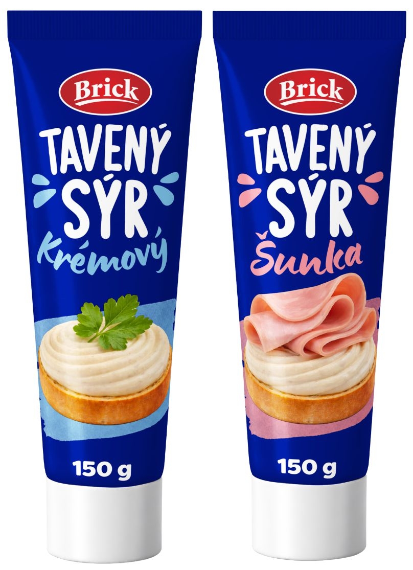 Mléčné a chlazené - Brick tavený sýr v tubě 150g různé příchutě