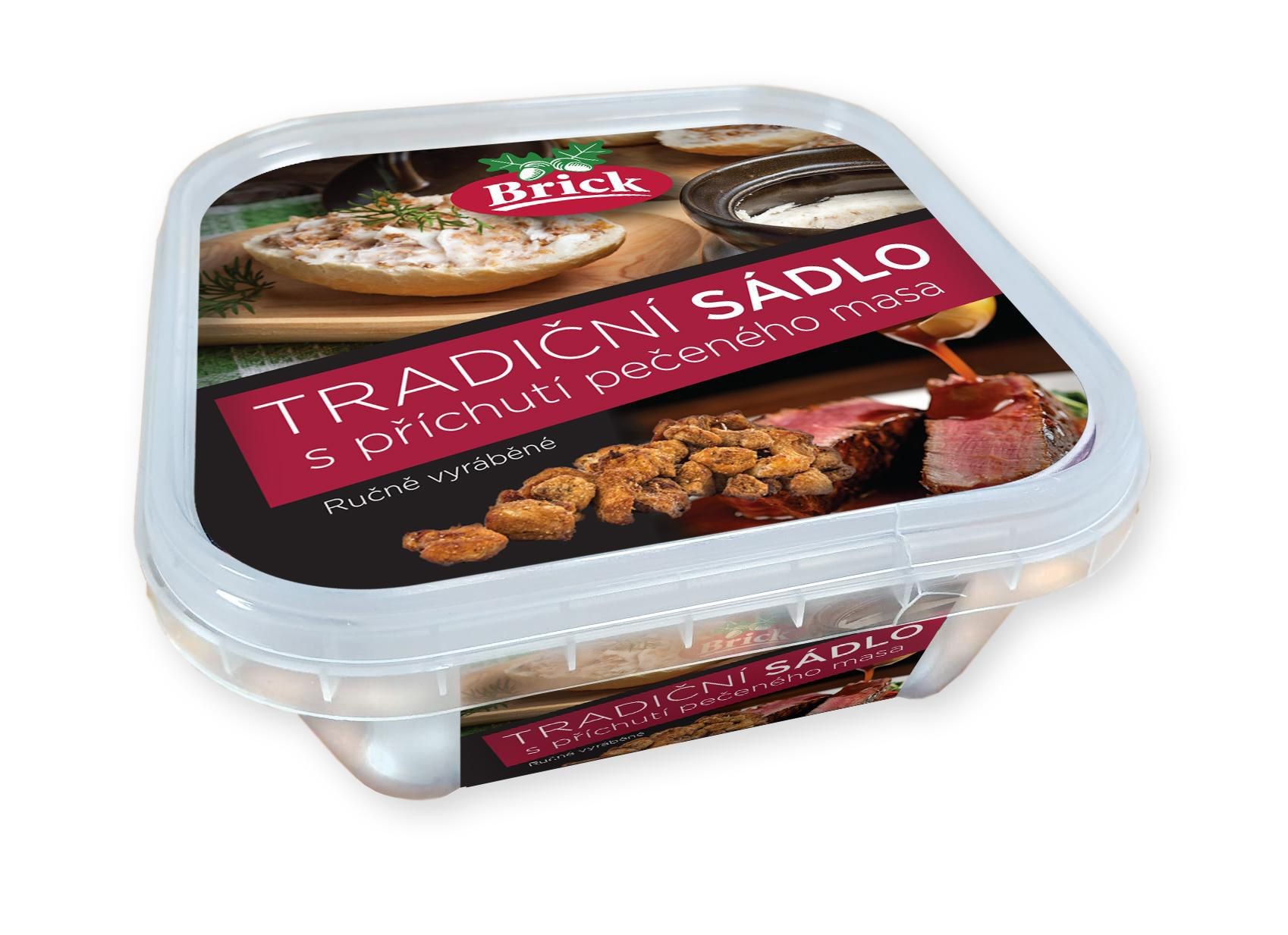 Uzeniny a lahůdky - Brick Tradiční sádlo se škvarky s příchutí pečeného masa 130g