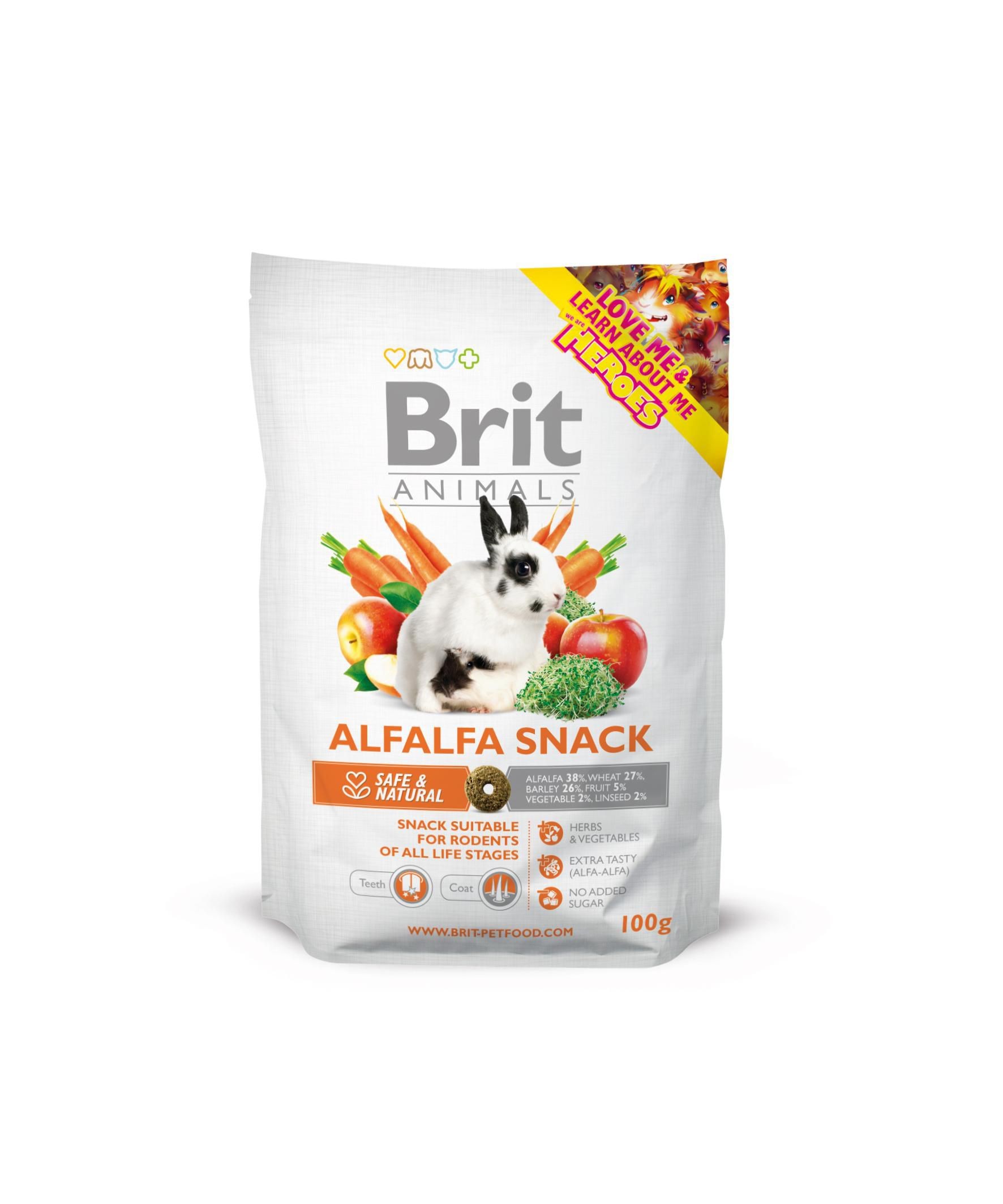 Svět zvířat - Brit Animals Alfalfa Snack For Rodents 100 g