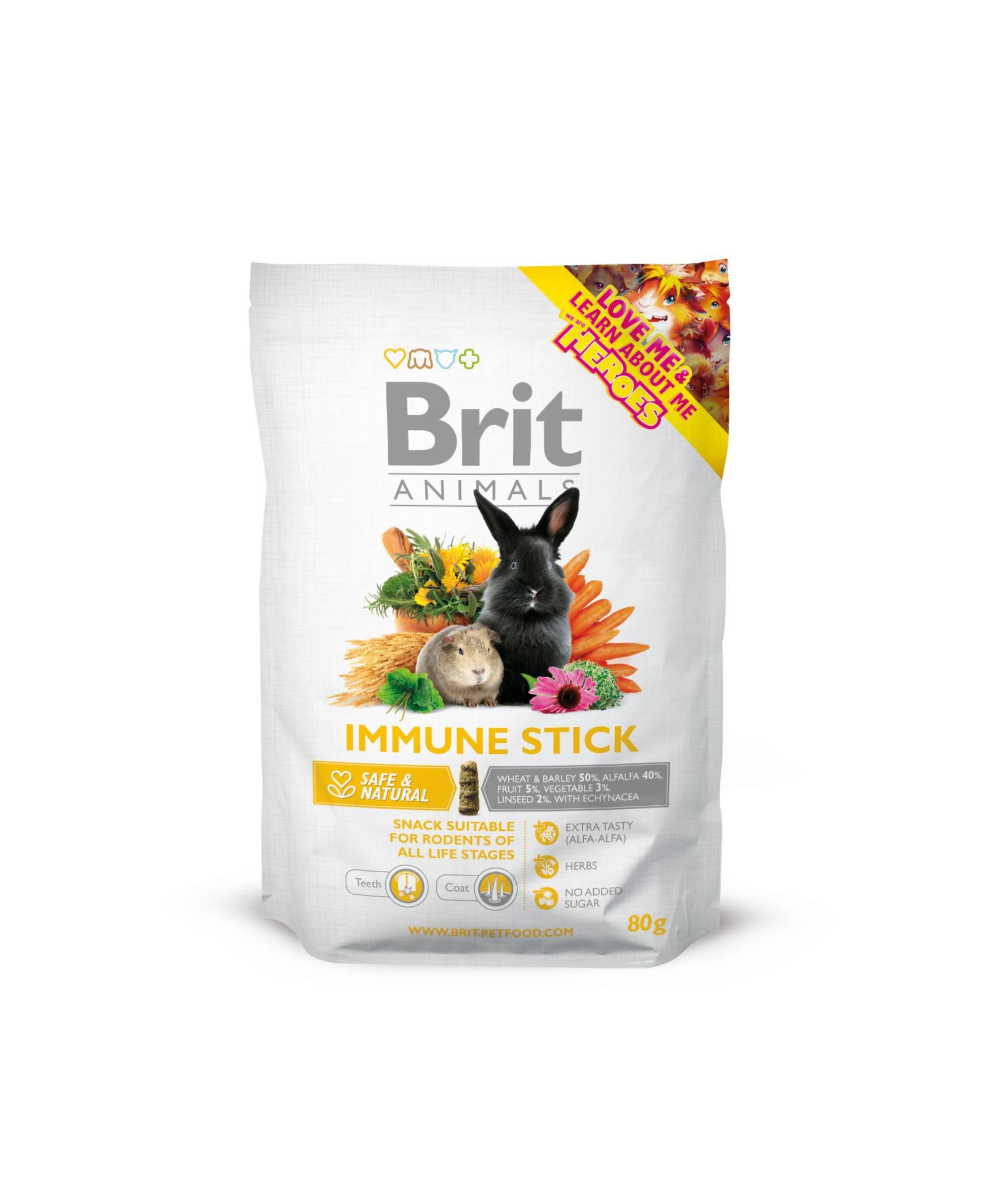 Svět zvířat - Brit Animals Immune Stick For Rodents 80 g