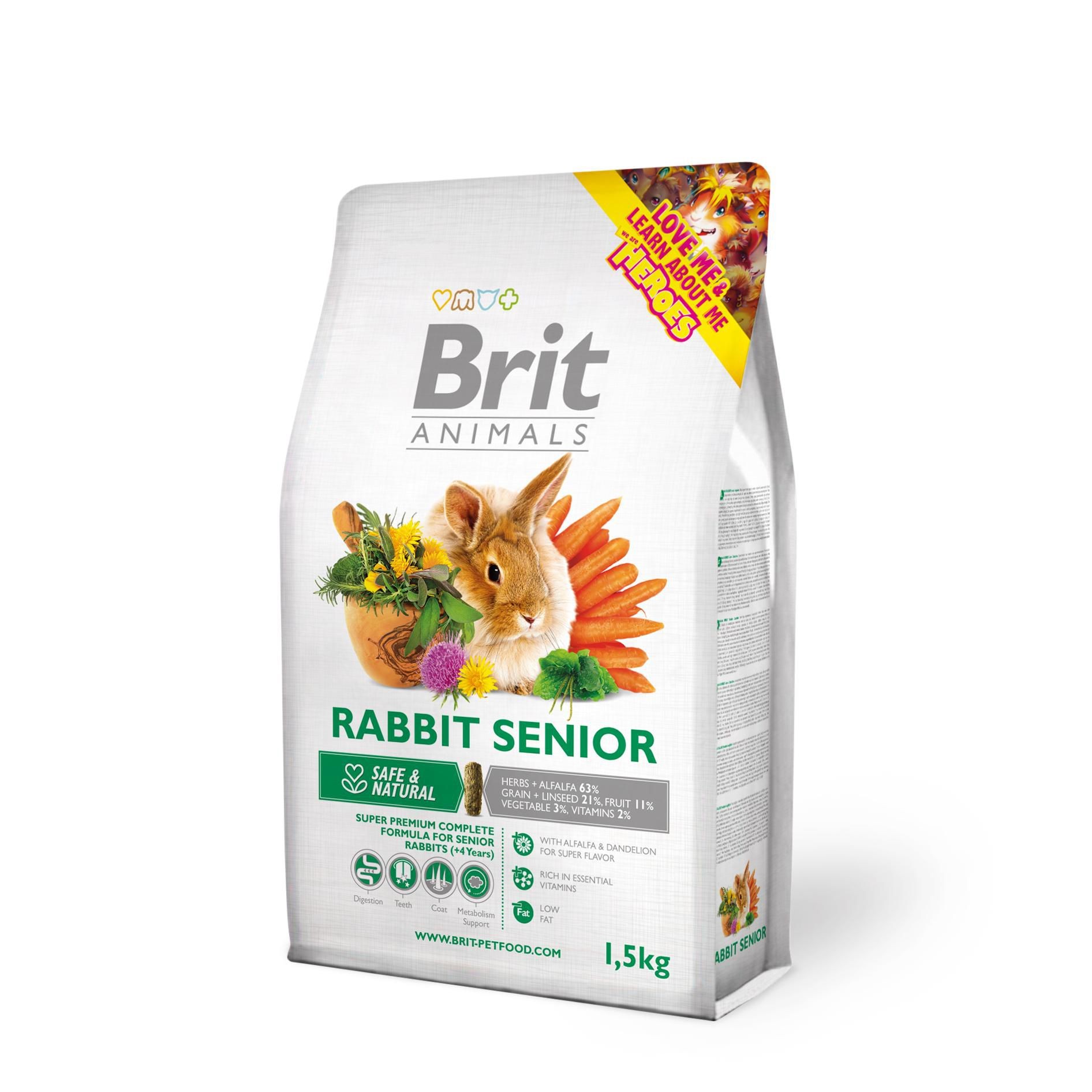 Svět zvířat - Brit Animals Rabbit Senior Complete 1500g