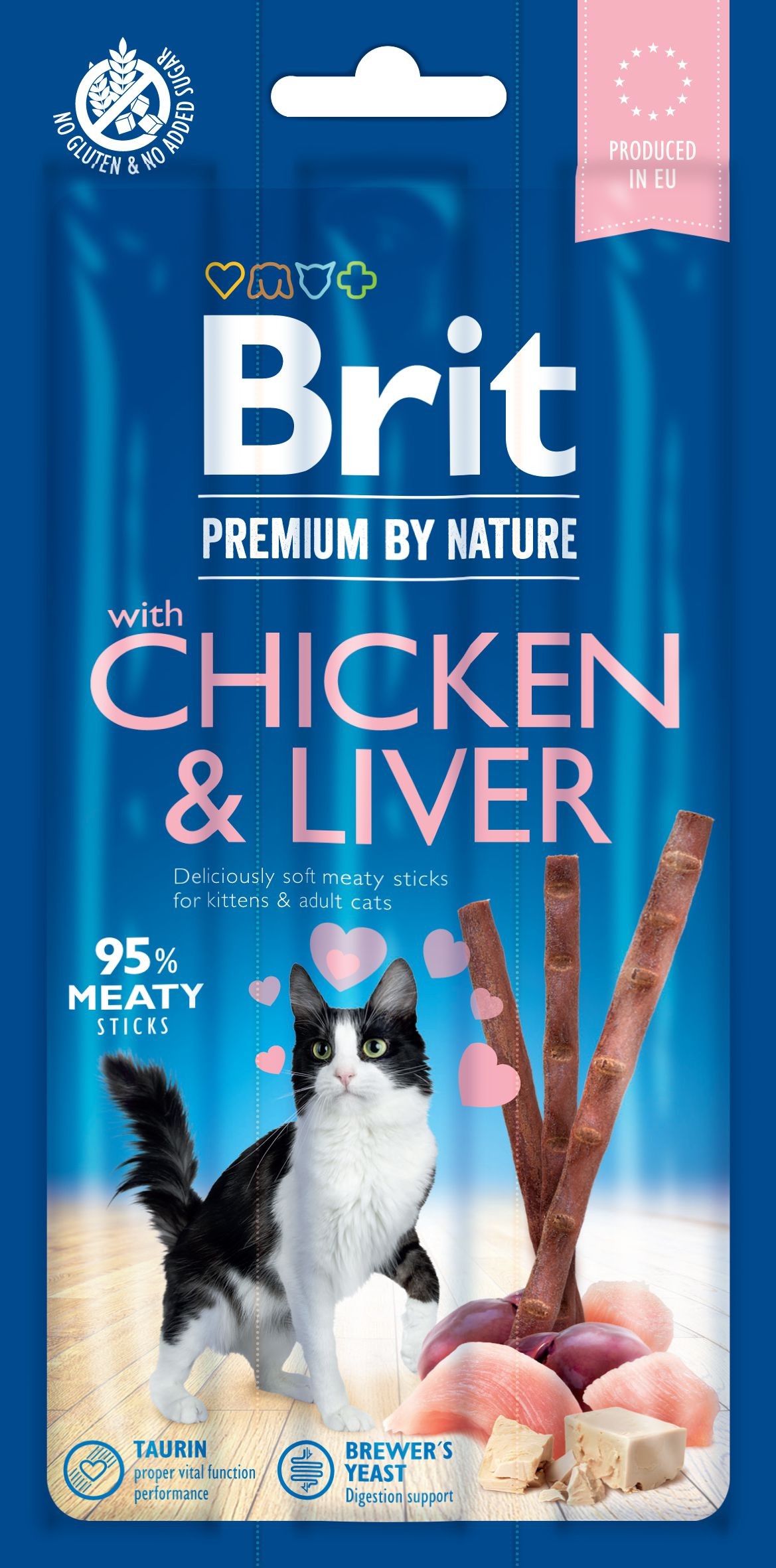 Svět zvířat - Brit Premium by Nature Cat Sticks with Chicken & Liver (3 sticks)