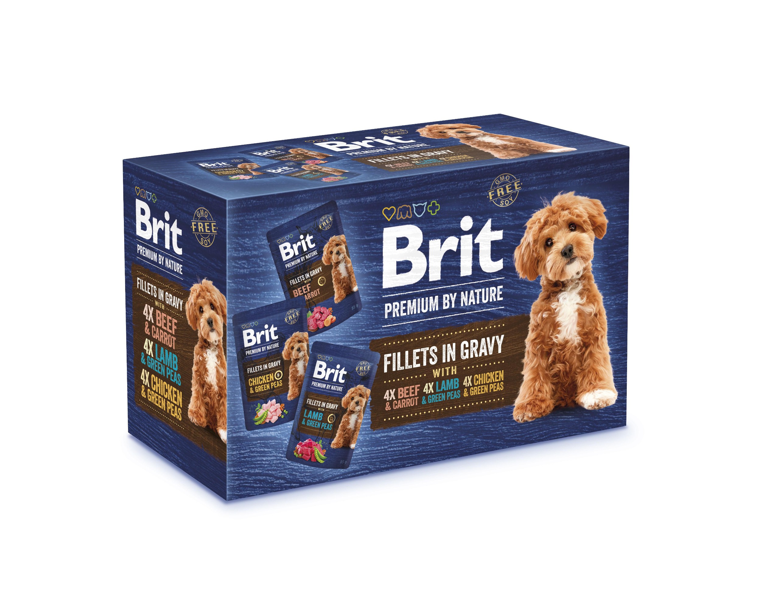 Svět zvířat - Brit Premium by Nature Dog, Fillets in Gravy Multipack (12 x 85 g)