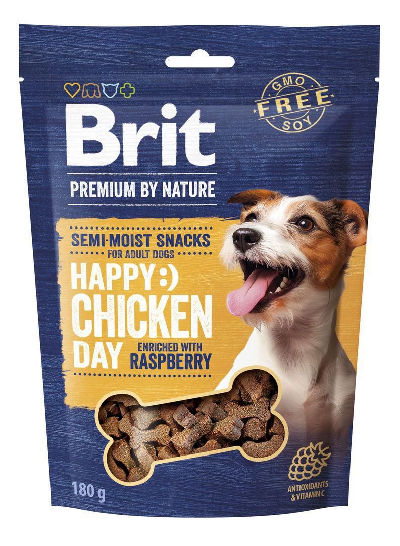 Svět zvířat - Brit Premium by Nature Dog Semi-moist Snacks Chicken with Raspberry 180 g