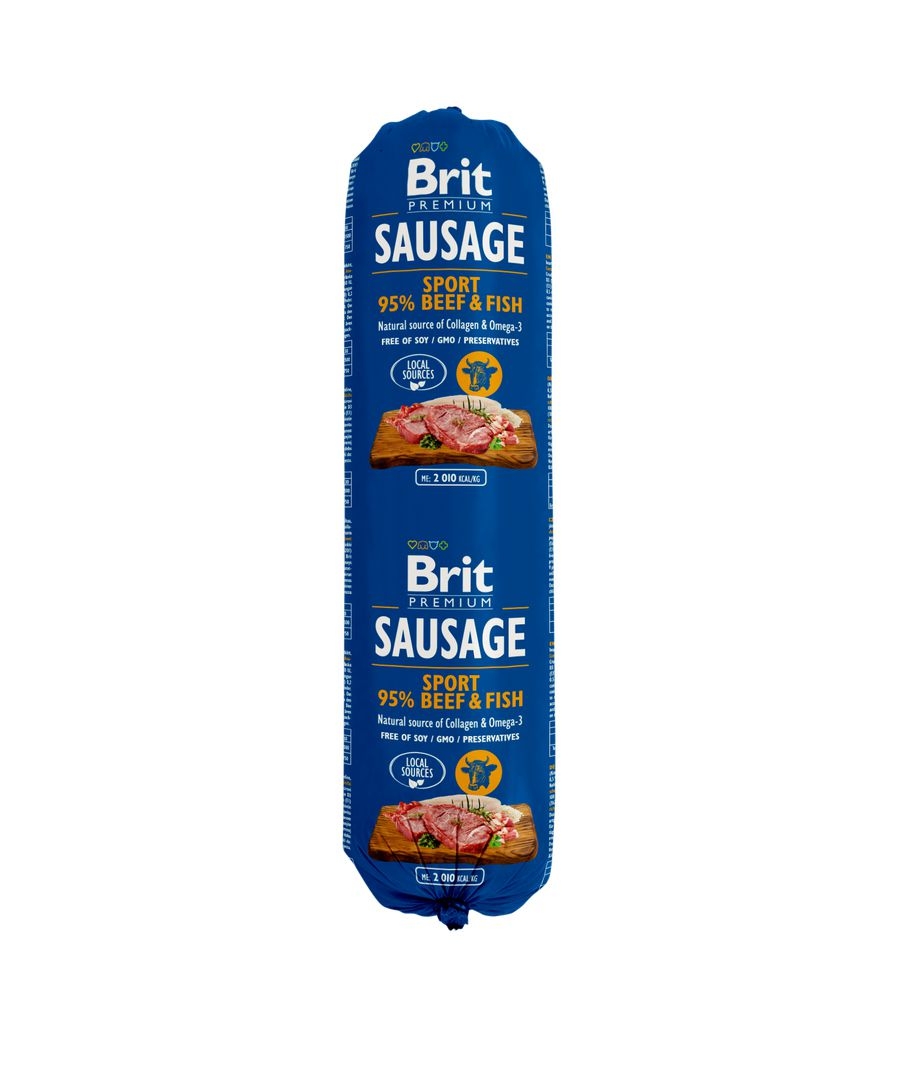 Svět zvířat - Brit Sausage Beef & Fish-Sport formula 800 g