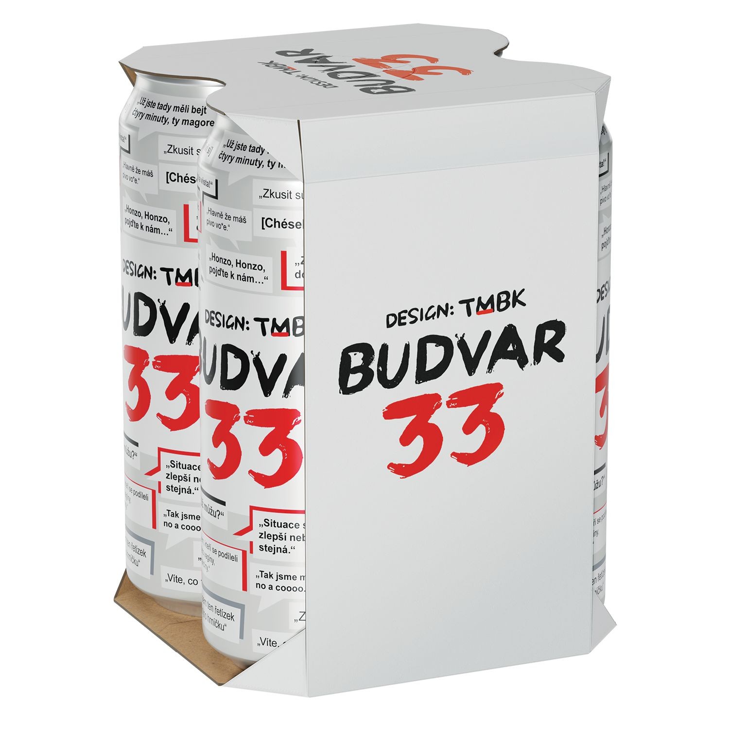 Nápoje - Budvar 33 světlý ležák 4 x 0,5 l