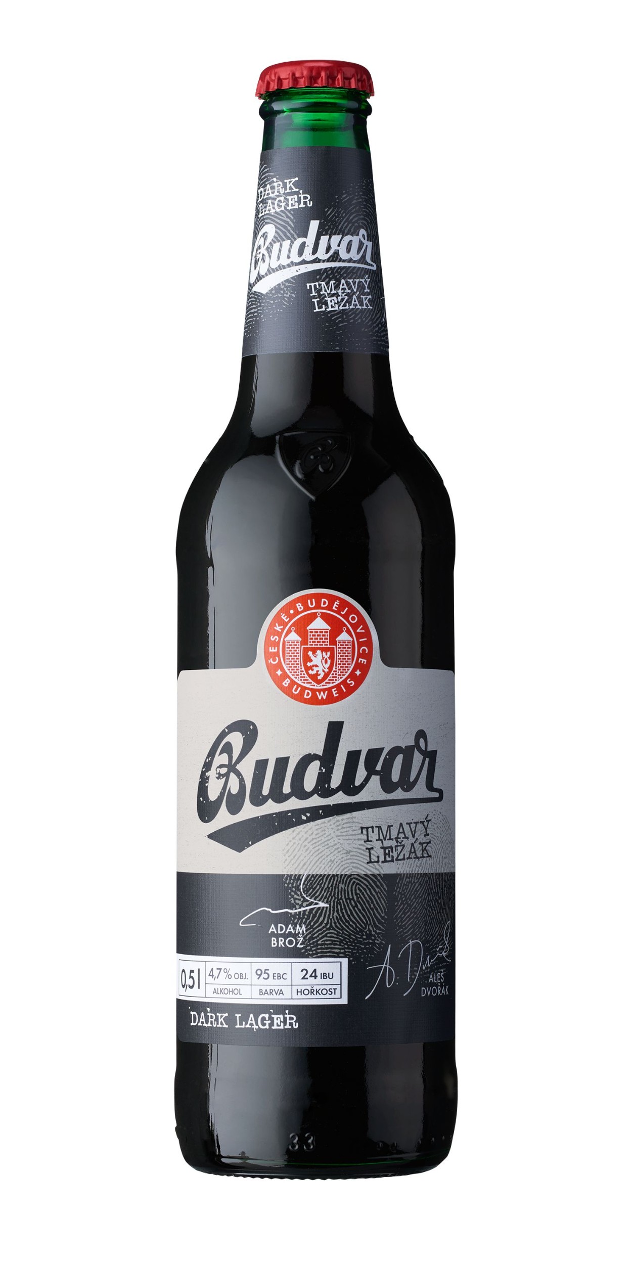 Nápoje - Budweiser Budvar Dark tmavý ležák lahev pivo 0,5 l