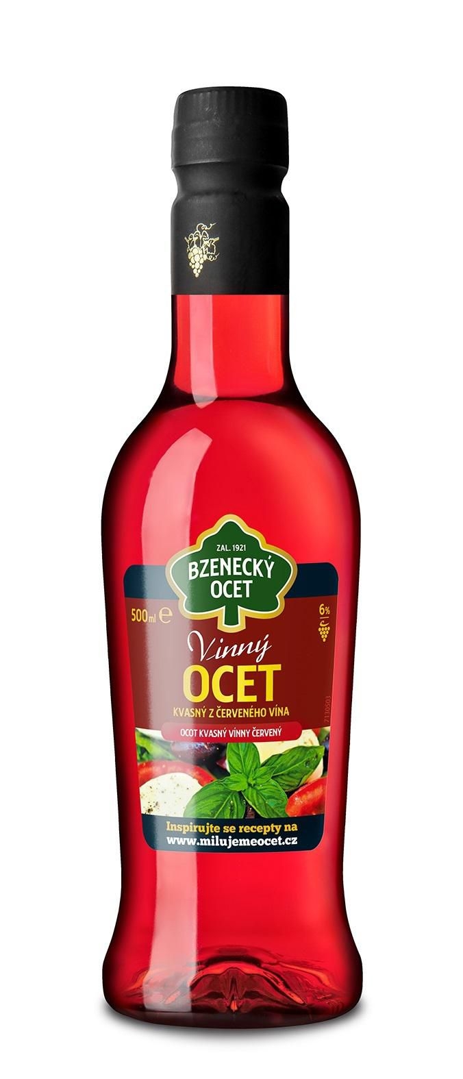 Trvanlivé potraviny - Bzenecký ocet vinný červený 6% 500 ml