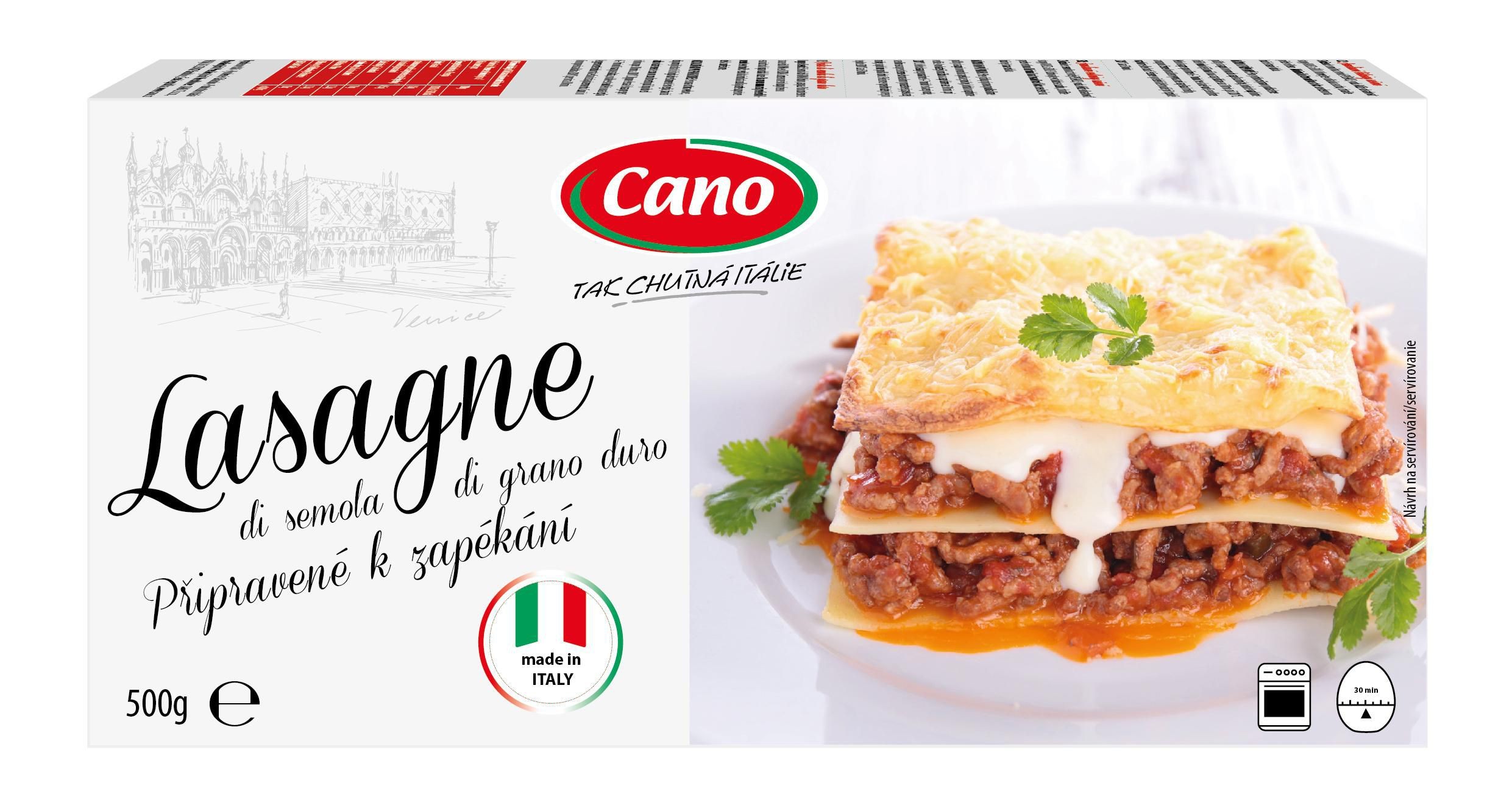 Trvanlivé potraviny - Cano Lasagne semolinové 500 g