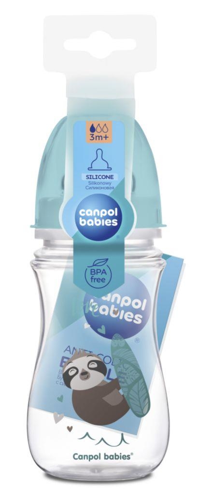 Svět dětí - Canpol babies Lahev se širokým hrdlem EXOTIC ANIMALS 240ml modrá