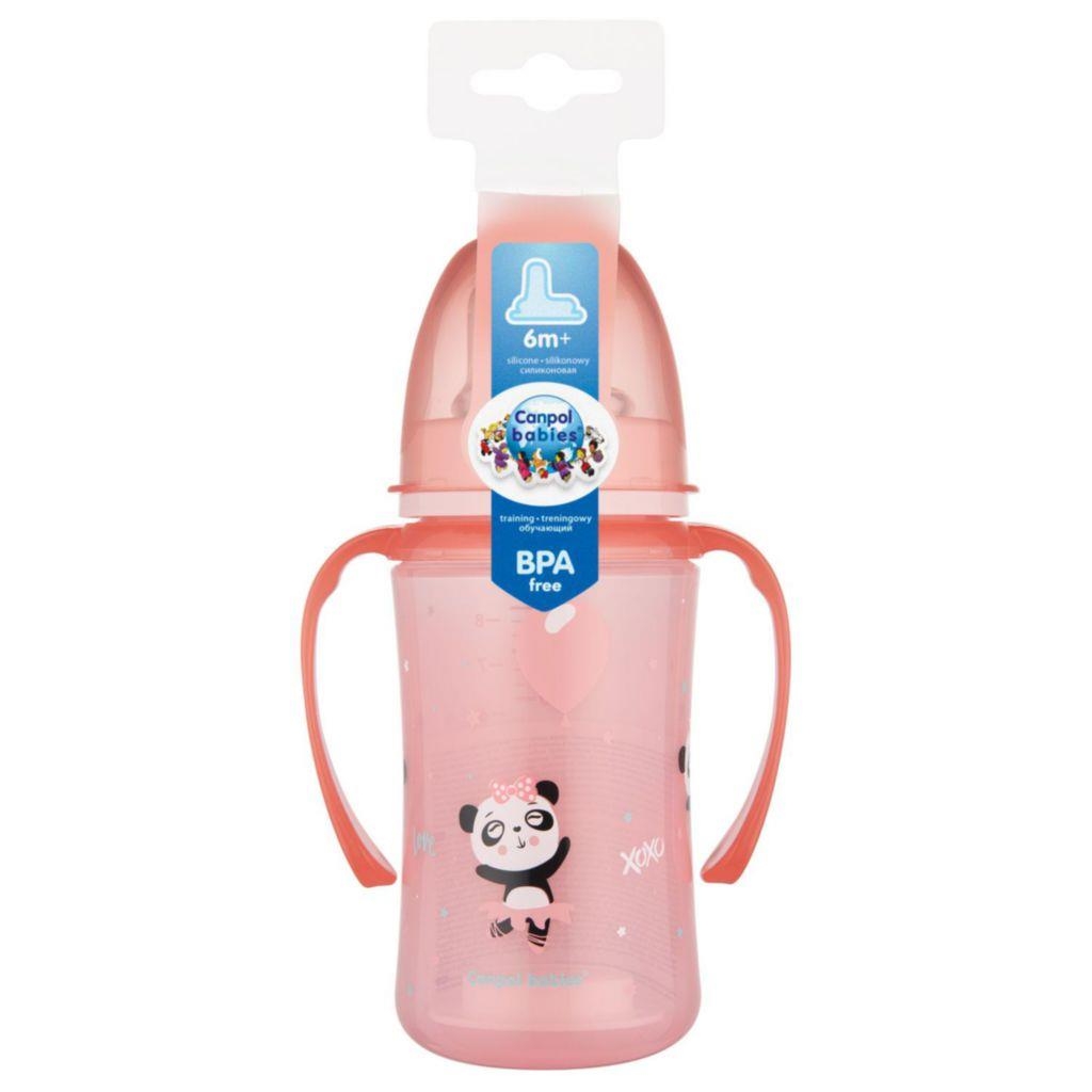 Svět dětí - Canpol babies Tréninkový hrneček EXOTIC ANIMALS 240ml růžový