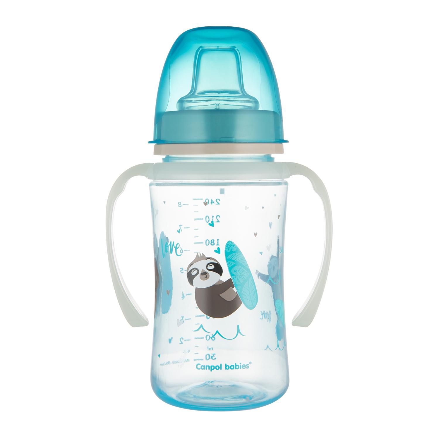 Svět dětí - Canpol babies Tréninkový hrneček se svítícími úchyty EXOTIC ANIMALS 240ml modrý