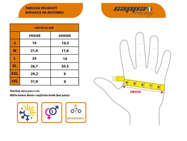 Cappa Racing Rukavice Detroit pánské XXXL-1