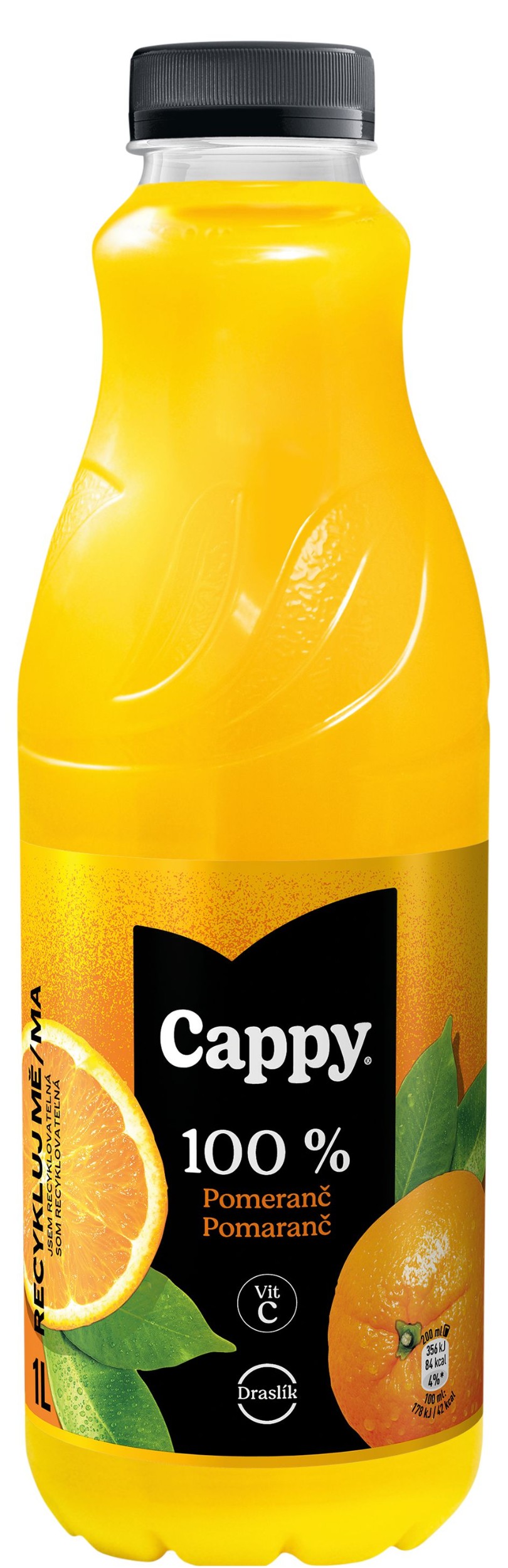 Nápoje - Cappy Pomeranč 100% džus 1 l