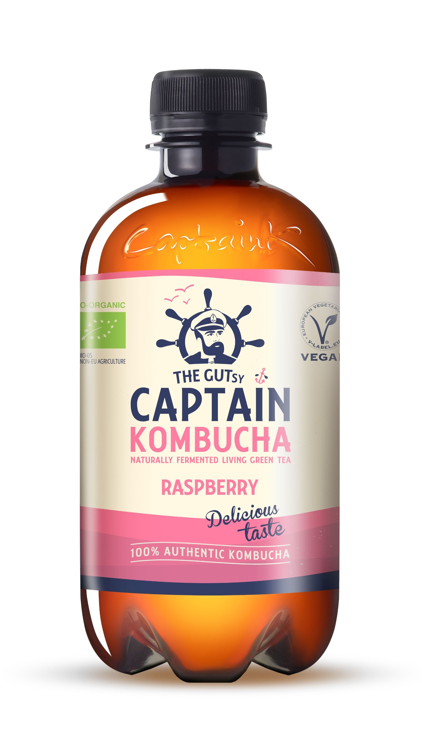 Nápoje - Captain Kombucha Bio Kombucha malina 400ml