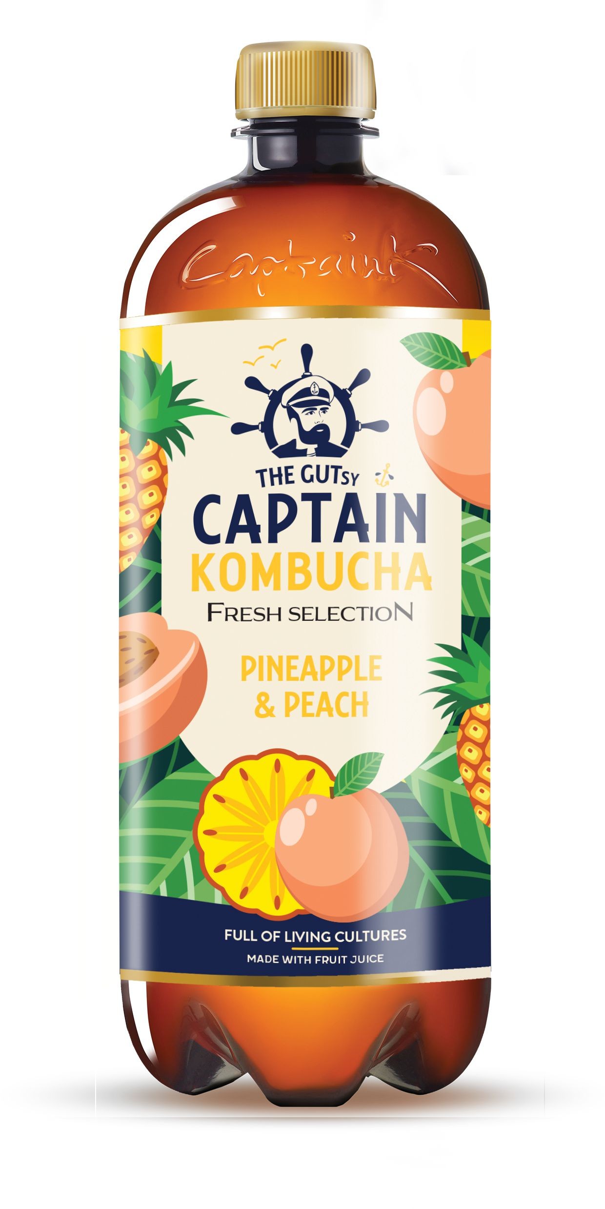 Zdravý svět - Captain Kombucha Fresh Selection Ananas & Broskev 1000ml