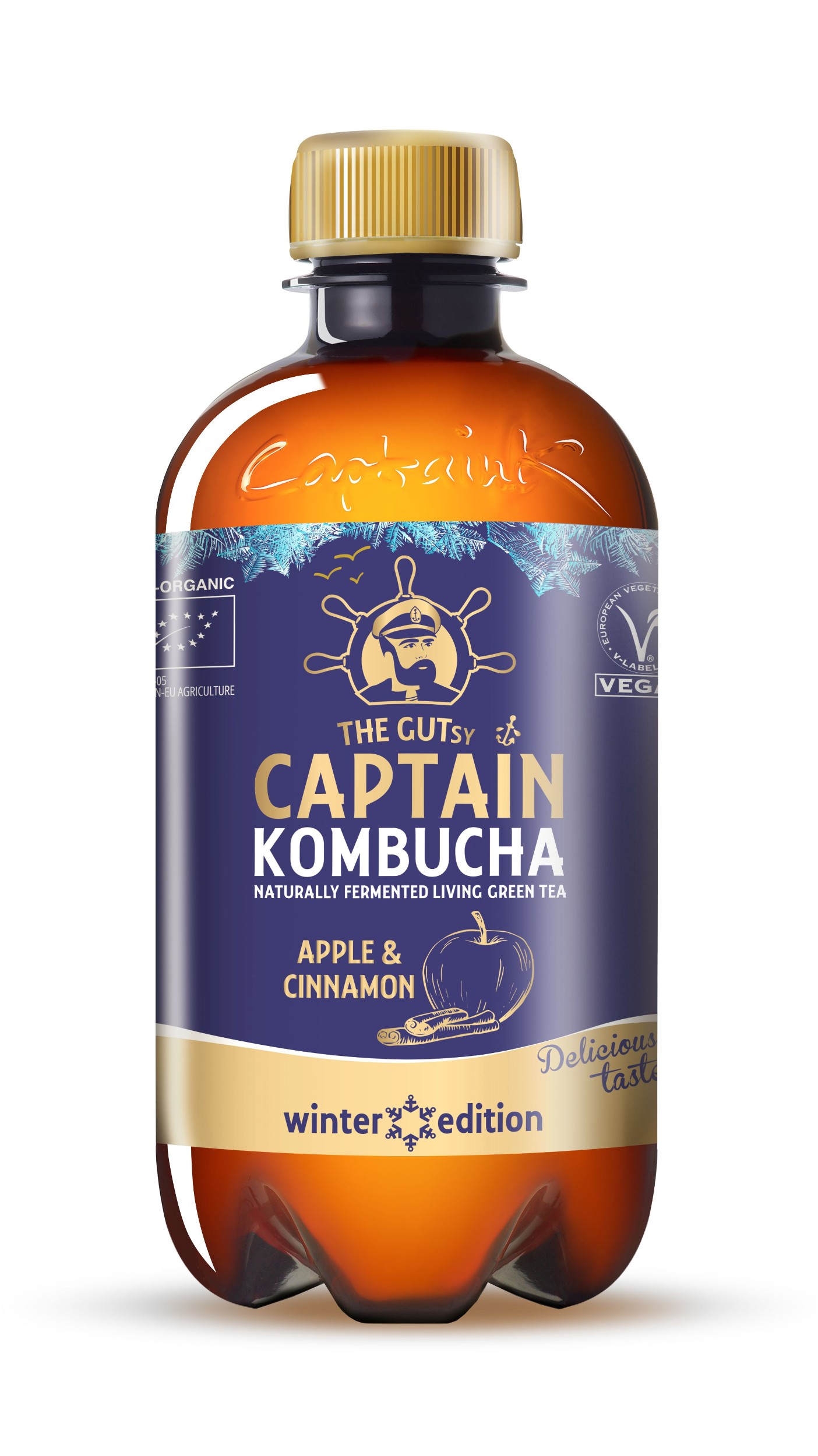 Captain Kombucha zimní edice jablko a skořice 400ml