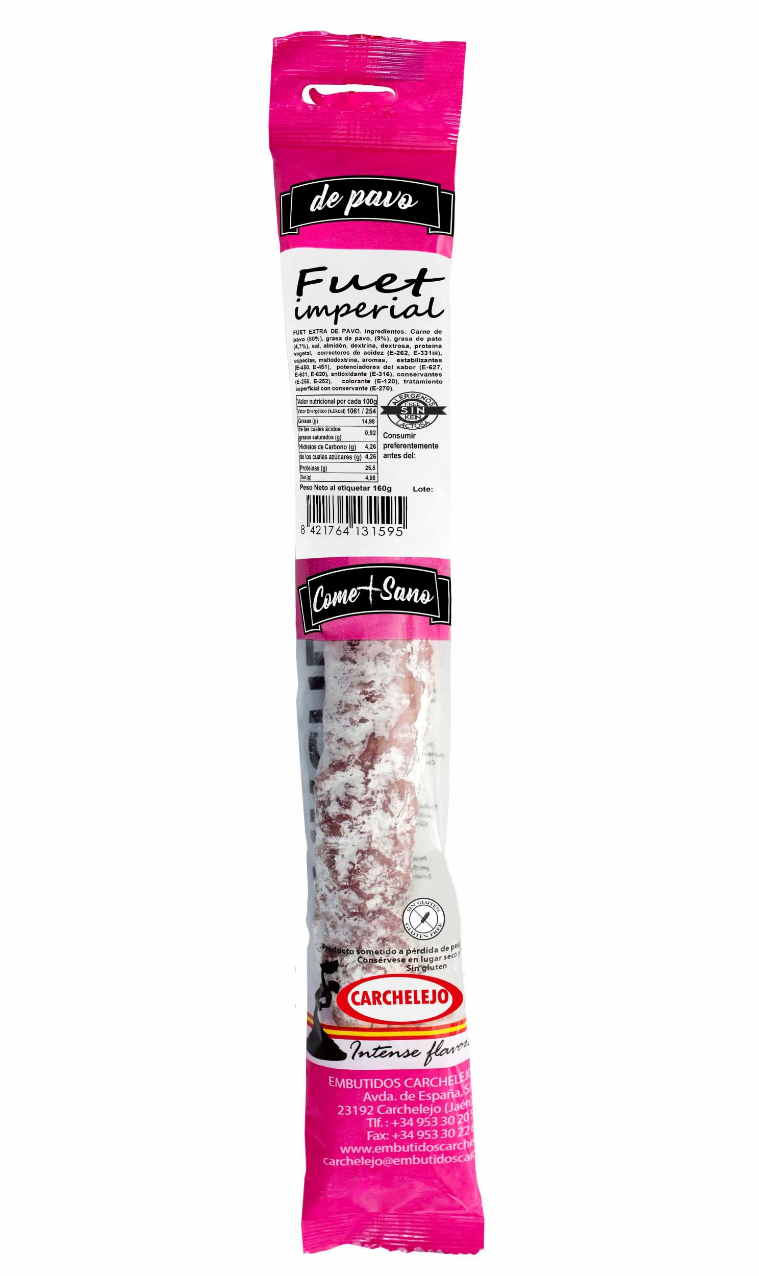 Uzeniny a lahůdky - Carchelejo Fuet imperial krůtí klobása 160 g