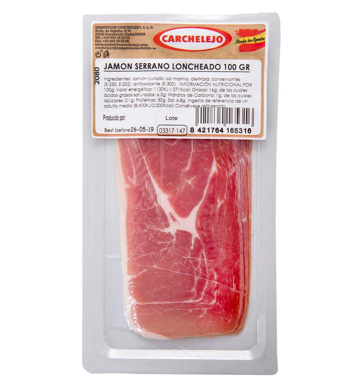 Uzeniny a lahůdky - Carchelejo Jamon Curado sušená šunka plátky 100g